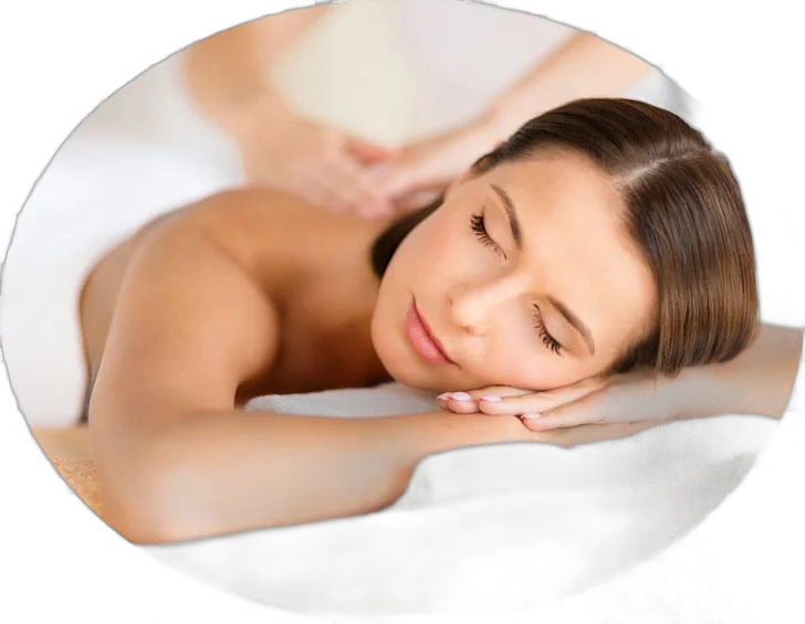 Woman relaxing during a back massage